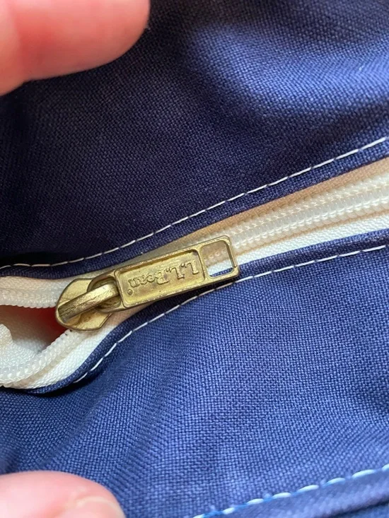 L.L. Bean 90s Vintage Mini Boat & Tote Canvas Pink & Navy Stripe Bag Made in USA - Picture 5 of 10